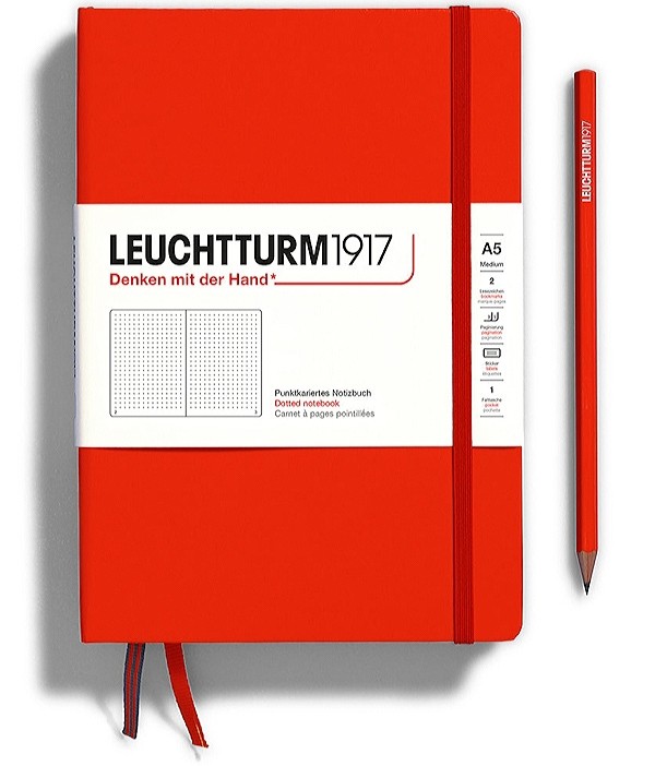 Блокнот Leuchtturm1917 Natural Colours середній 14,5 х 21 см в крапку лисячий червоний