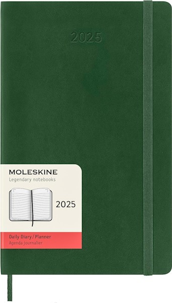 Щоденник Moleskine на 2025 рік середній 13 х 21 см миртовий зелений м'який