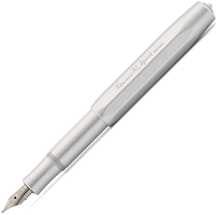 Чорнильна ручка Kaweco Al Sport Silver срібляста алюміній перо M (середнє)