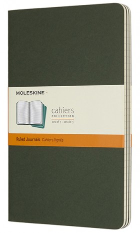 Набір зошитів Moleskine Cahier середній 13 х 21 см в лінію зелений 