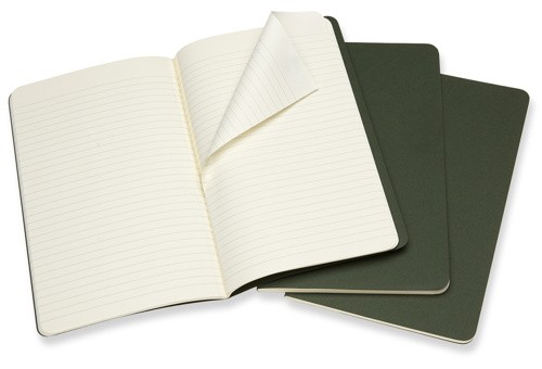 Набір зошитів Moleskine Cahier середній 13 х 21 см в лінію зелений 
