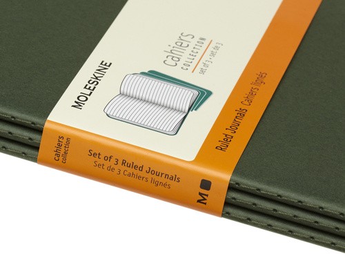 Набір зошитів Moleskine Cahier середній 13 х 21 см в лінію зелений 