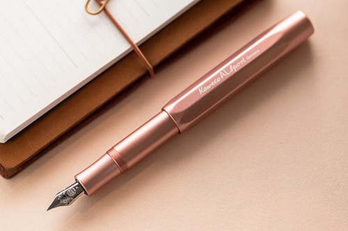 Чорнильна ручка Kaweco Al Sport Rose Gold рожеве золото алюміній перо B (товсте)