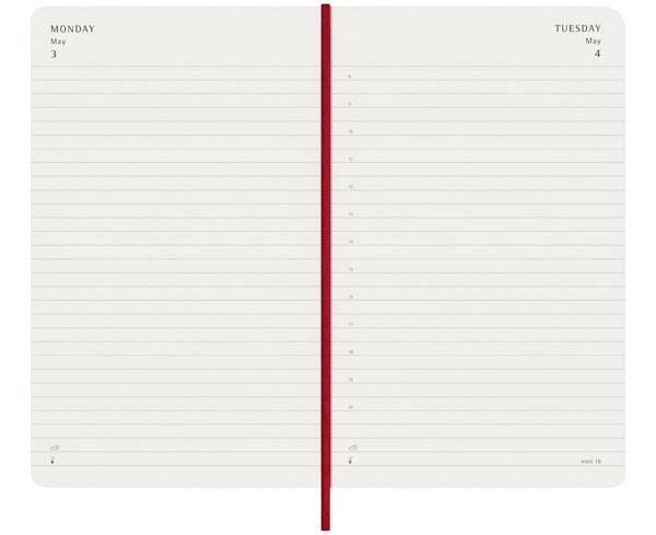 Щоденник Moleskine на 2027 рік середній 13 х 21 см червоний м'який