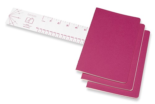 Набір зошитів Moleskine Cahier середній 13 х 21 см в лінію кінетичний рожевий 