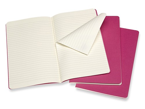 Набір зошитів Moleskine Cahier середній 13 х 21 см в лінію кінетичний рожевий 