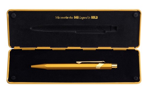 Ручка Caran d'Ache 849 Goldbar золотиста + бокс 