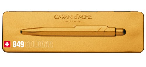 Ручка Caran d'Ache 849 Goldbar золотиста + бокс 