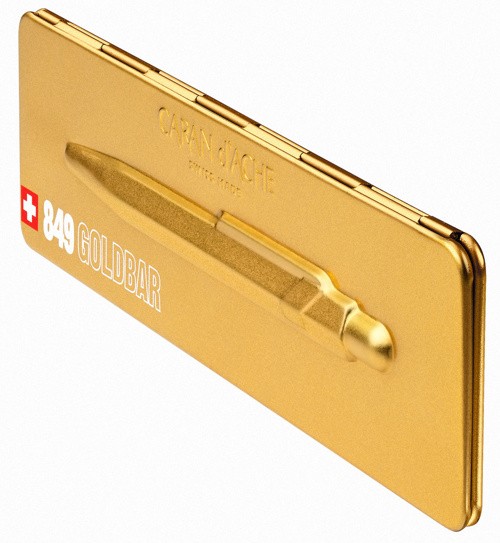 Ручка Caran d'Ache 849 Goldbar золотиста + бокс 