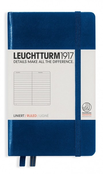 Блокнот Leuchtturm1917 Classic кишеньковий 9 х 15 см в лінію темно-синій 