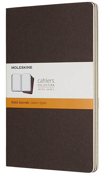 Набір зошитів Moleskine Cahier середній 13 х 21 см в лінію коричневий 