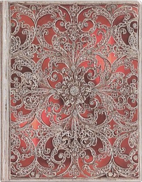 Блокнот Paperblanks Срібна Філігрань Гранат Flexi великий 18 х 23 см нелінований