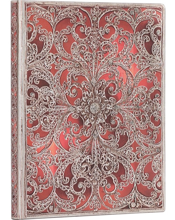 Блокнот Paperblanks Срібна Філігрань Гранат Flexi великий 18 х 23 см нелінований