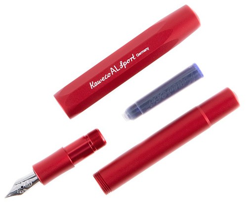 Чорнильна ручка Kaweco Al Sport Deep Red червона алюміній перо EF (дуже тонке)