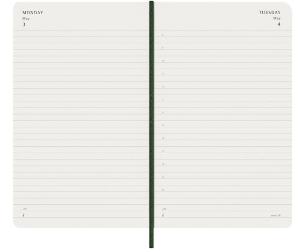 Щоденник Moleskine на 2027 рік середній 13 х 21 см миртовий зелений м'який