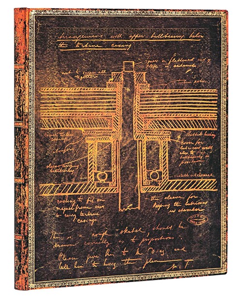 Блокнот Paperblanks Манускрипти Нікола Тесла Нариси Flexi великий 18 х 23 см в лінію