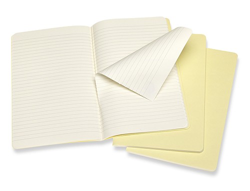 Набір зошитів Moleskine Cahier середній 13 х 21 см в лінію ніжний жовтий 