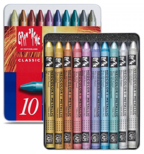 Пастель воскова Caran d'Ache Neocolor l Metallic 10 штук