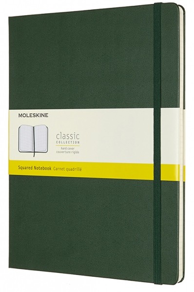 Блокнот Moleskine Classic великий 19 x 25 см у клітинку миртовий зелений