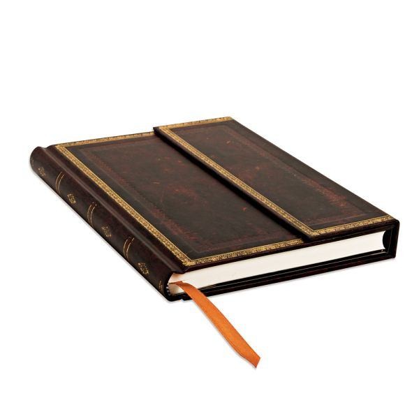 Блокнот Paperblanks Стара Шкіра Чорний Марокканський середній 13 х 18 см в лінію