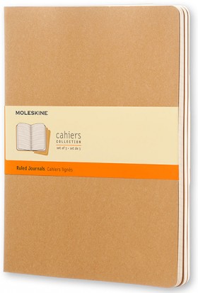 Набір зошитів Moleskine Cahier великий 19 х 25 см в лінію бежевий 