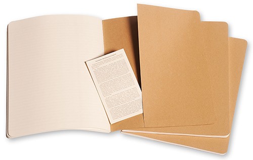 Набір зошитів Moleskine Cahier великий 19 х 25 см в лінію бежевий 