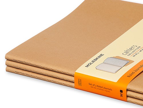 Набір зошитів Moleskine Cahier великий 19 х 25 см в лінію бежевий 
