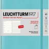 Щотижневик з місцем для записів Leuchtturm1917 на 2022 рік середній 14,5 х 21 см аквамарин м'який 