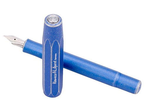 Чорнильна ручка Kaweco Al Sport Stonewashed синя алюміній перо M (середнє)