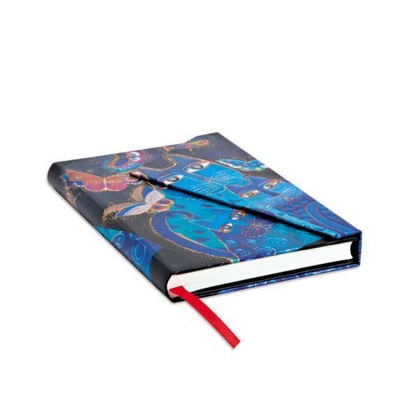 Блокнот Paperblanks Лорель Берч Фантастичні Коти Сині кишеньковий 10 х 14 см в лінію 