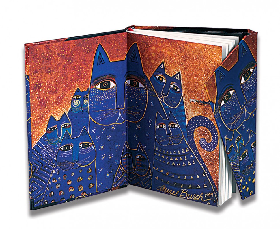 Блокнот Paperblanks Лорель Берч Фантастичні Коти Сині кишеньковий 10 х 14 см в лінію 