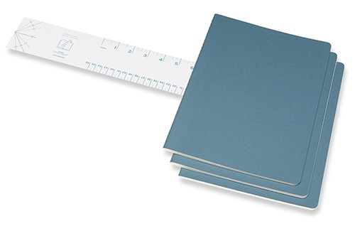 Набір зошитів Moleskine Cahier великий 19 х 25 см в лінію жвавий блакитний