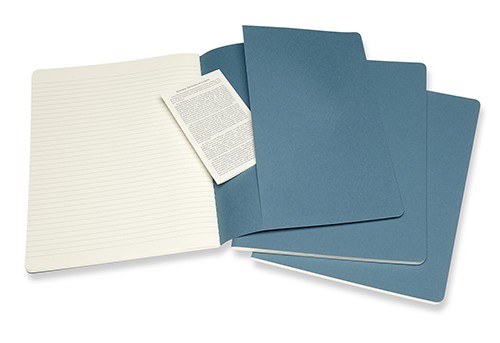 Набір зошитів Moleskine Cahier великий 19 х 25 см в лінію жвавий блакитний