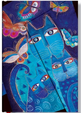 Блокнот Paperblanks Лорель Берч Фантастичні Коти Сині середній 13 х 18 см в лінію