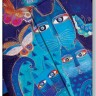 Блокнот Paperblanks Лорель Берч Фантастичні Коти Сині середній 13 х 18 см в лінію