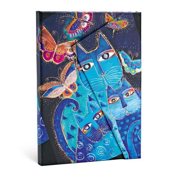Блокнот Paperblanks Лорель Берч Фантастичні Коти Сині середній 13 х 18 см в лінію