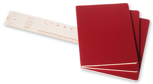 Набір зошитів Moleskine Cahier великий 19 х 25 см в лінію бордо