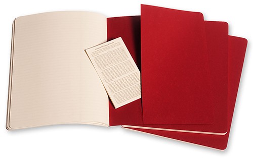 Набір зошитів Moleskine Cahier великий 19 х 25 см в лінію бордо
