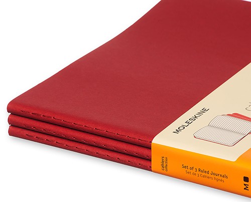 Набір зошитів Moleskine Cahier великий 19 х 25 см в лінію бордо