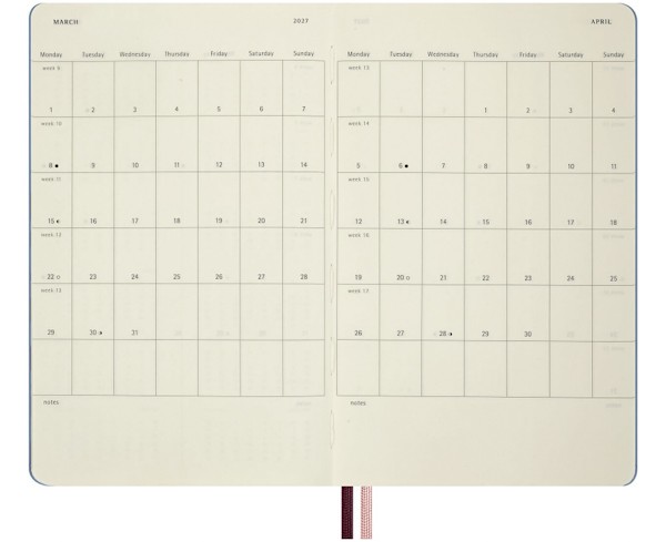 Щоденник Moleskine Alice на 2027 рік середній 13 х 21 см блакитний