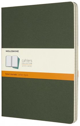Набір зошитів Moleskine Cahier великий 19 х 25 см в лінію зелений 