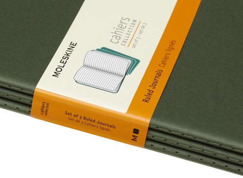 Набір зошитів Moleskine Cahier великий 19 х 25 см в лінію зелений 