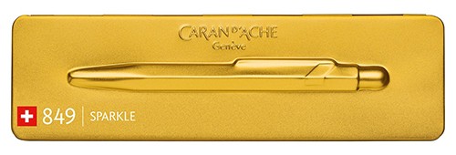 Ручка Caran d'Ache 849 Sparkle золотиста + бокс 
