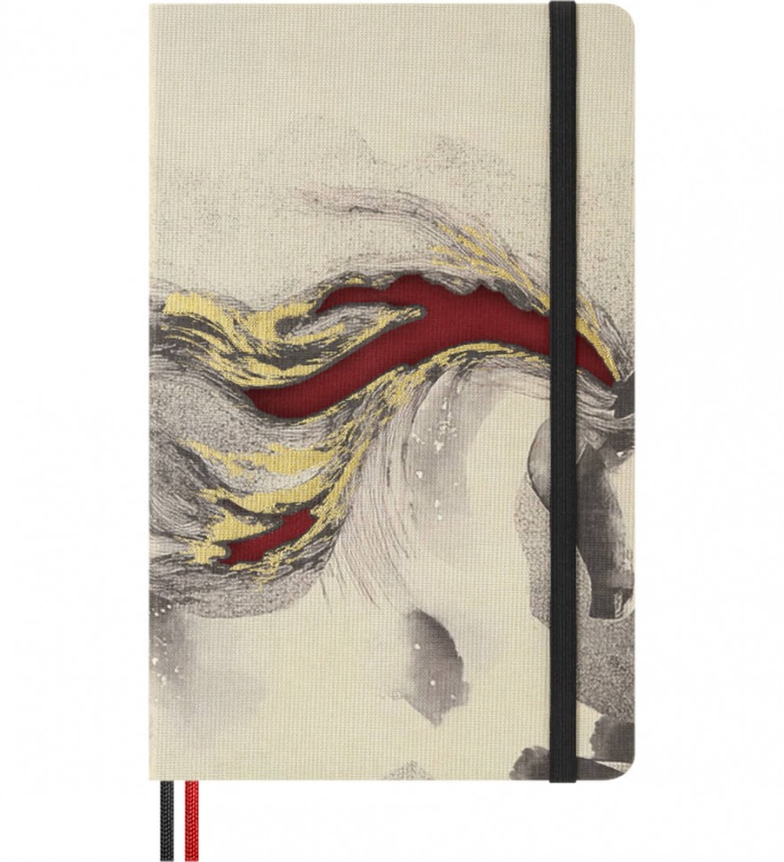 Блокнот Moleskine Year of the Horse середній 13 х 21 см в лінію сірий у подарунковому боксі