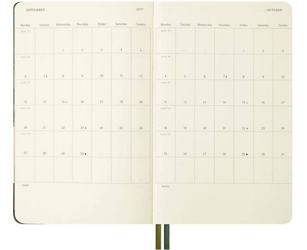 Щоденник Moleskine Lord of the Rings на 2027 рік середній 13 х 21 см зелений