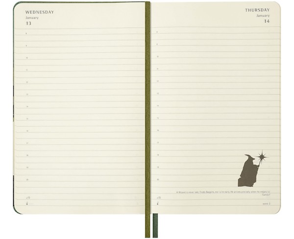 Щоденник Moleskine Lord of the Rings на 2027 рік середній 13 х 21 см зелений