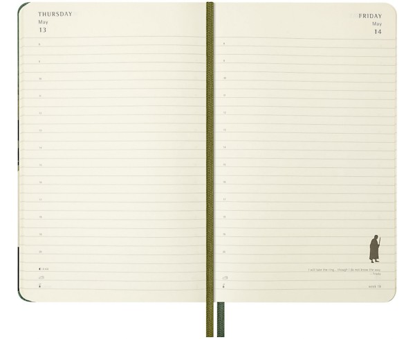 Щоденник Moleskine Lord of the Rings на 2027 рік середній 13 х 21 см зелений