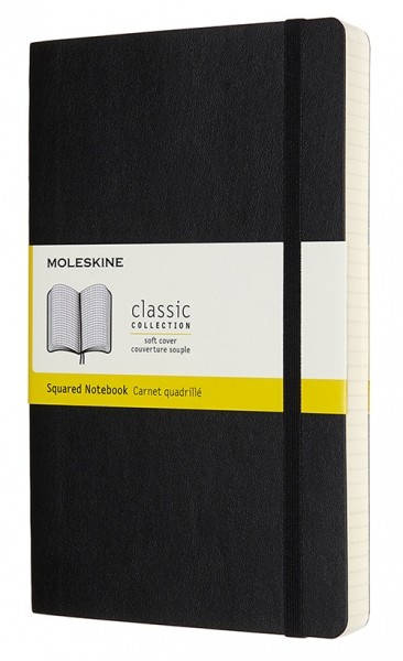 Блокнот Moleskine Classic Expanded середній 13 x 21 см у клітинку чорний м'який