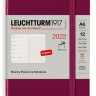 Щотижневик з місцем для записів Leuchtturm1917 на 2022 рік кишеньковий 9 х 15 см винний м'який 