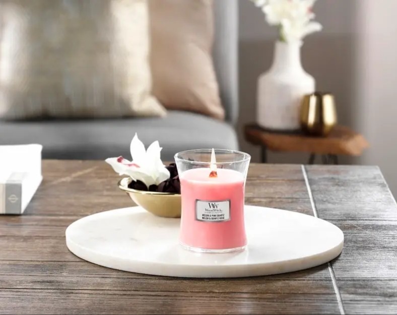 Ароматична свіча WoodWick Medium Melon & Pink Quartz 275 г